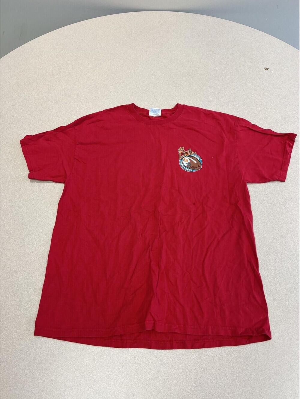 Vintage Bru's Room Shirt Mens XL red Sports Grill Crewneck Cotton Tee 294